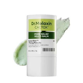 Dr.Melaxin Cactox Pore Relief Multi Balm 25g jar showing the soothing balm for pore care and skin relief.