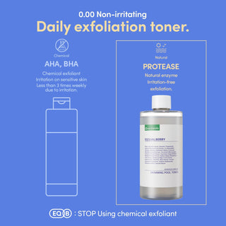 Eqqualberry Swimming Pool Toner bottle, 155ml, with clear label and cap, used for maintaining clean and balanced pool water.
