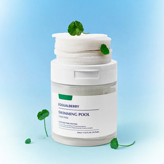 Eqqualberry Swimming Pool Toner Pads in 220mL bottle, designed to keep pool water clean and balanced with easy-to-use pads.