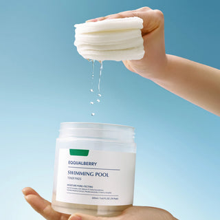 Eqqualberry Swimming Pool Toner Pads in 220mL container, designed to help maintain clean and clear pool water.