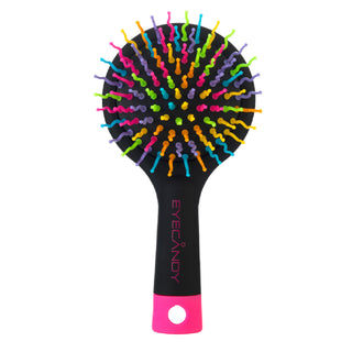 Elegant EYECANDY hairbrush with sleek design, featuring soft bristles for gentle detangling and styling.