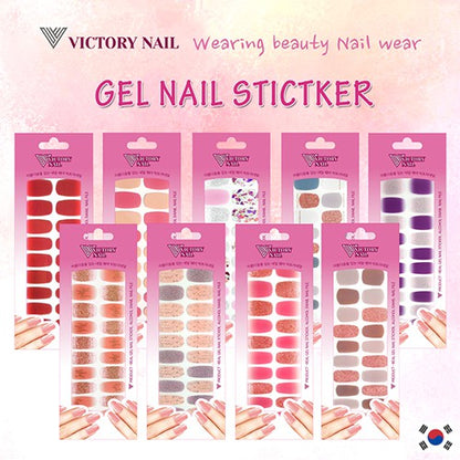 VICTORY NAIL- Premium Gel Nail Strips 22pcs Nail Sticker / Made in Korea