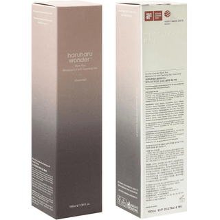 Haruharu Wonder Black Rice Moisture 5.5 Soft Cleansing Gel in a 100mL tube, with a black and white label design.