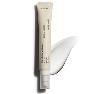 Haruharu Wonder Black Rice Bakuchiol Eye Cream jar with black and white packaging, highlighting natural ingredients for eye care.