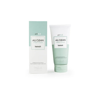 Heimish All Clean Green Cleansing Foam 150g, creamy facial cleanser with natural ingredients, foam lathers for deep cleansing.