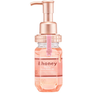&HONEY Vicrea Melty Moist Repair Hair Oil bottle showing sleek packaging and applicator for nourishing hair treatment