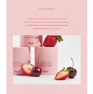 House of Hur Purifying Cleansing Balm in a 50mL jar, smooth balm texture for gentle facial cleansing.