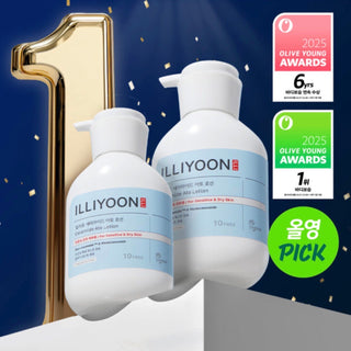 Illiyoon Ceramide Ato Lotion 350mL bottle, moisturizing lotion and moisturizer with ceramide for healthy, hydrated skin.