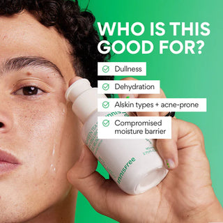 Innisfree Green Tea Seed Hyaluronic Acid Serum in a clear 80mL bottle with green label and dropper for skincare use