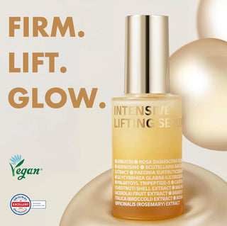 ISOI Intensive Lifting Serum 35mL bottle with sleek design and dropper applicator, emphasizing skincare and anti-aging benefits.