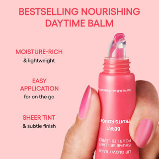 Laneige Lip Glowy Balm in various shades, featuring smooth, nourishing lip balm textures with colorful packaging.
