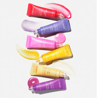 Laneige Lip Glowy Balm in a sleek tube, showcasing its smooth texture and vibrant packaging for nourishing lip care.