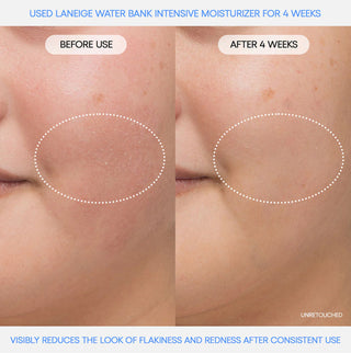 Laneige Water Sleeping Mask EX moisturizer in 15ml sample jar, with smooth gel texture and blue packaging.