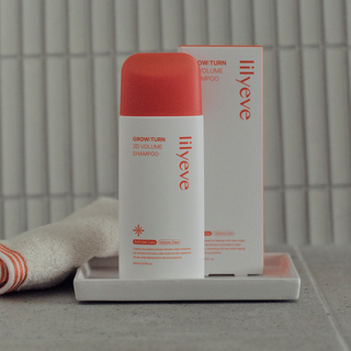 Lilyeve Grow Turn 3D Volume Shampoo 200ml bottle with label showing on a white background.