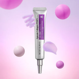 Mary&May Spicule Collagen PDRN 1000 Shot 15g cream jar with pink and white packaging, featuring product label and branding.