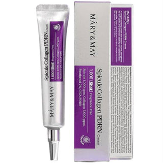 Mary&May Spicule Collagen PDRN 1000 Shot cream jar with a white lid and label, showcasing the skincare product packaging.