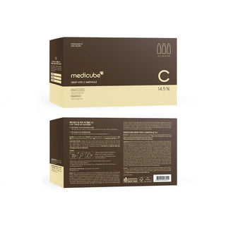 Medicube Deep Vita C Ampoule 2.0, 3x10g skincare ampoule with brightening vitamin C for radiant skin.