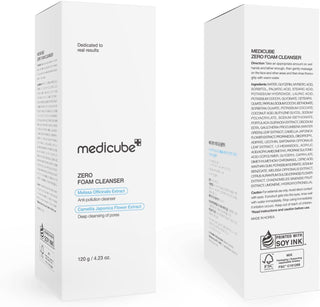 Medicube Zero Foam Cleanser 120g, a gentle foaming facial cleanser with a clean, minimalist design in a white tube.
