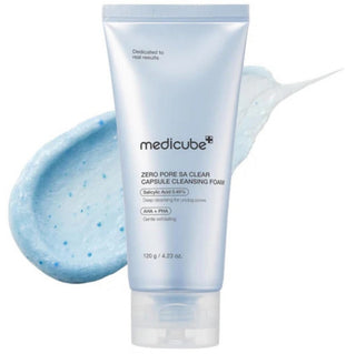 Medicube Zero Pore Clearing Capsule Cleansing Foam 120g, a gentle facial cleanser with capsule formula for clear, refreshed skin.