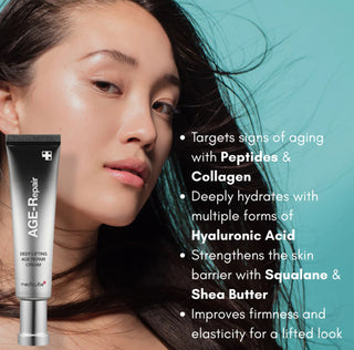 Medicube Deep Lifting Age Repair Cream jar with white and silver packaging, 30mL size, showcasing the skincare product.