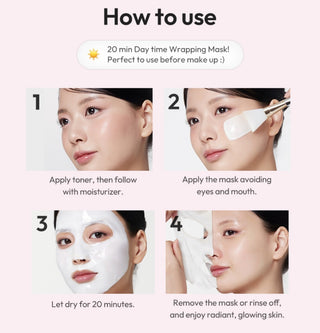 Medicube Collagen Milk Toning Wrapping Mask, 75mL, a soothing face mask with collagen and milk for skin hydration and toning.