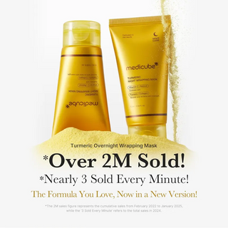 Medicube Kojic Acid Tumeric Night Wrapping Mask in 75mL jar, face sheet mask with brightening and soothing ingredients.