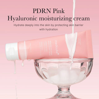 Medicure PDRN Pink Hyaluronic Facial Cream in 50mL jar, moisturizing cream with hyaluronic acid for smooth, hydrated skin.
