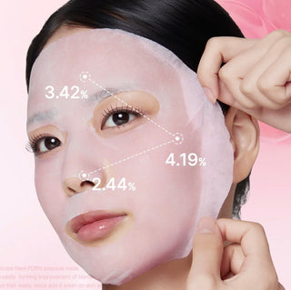 Medicube PDRN Pink Peptide Serum Mask lying flat, showing its packaging and design for nourishing skin care.
