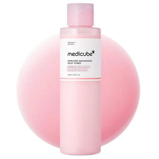 Damaged Box medicube PDRN Pink Niacinamide Milky Toner 150ml bottle with damaged packaging visible