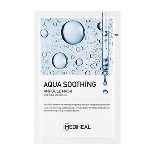 Mediheal Aqua Soothing Ampoule Mask, a face mask with hydrating and calming ingredients, displayed on a clean background.
