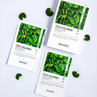 Mediheal Cica Calming Ampoule Mask face mask with soothing ingredients, designed for calming and hydrating skin.