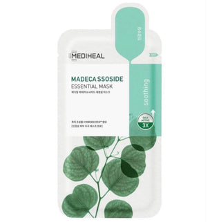 Mediheal Madecassoside Essential Face Sheet Mask 24ml, soothing skincare mask with calming ingredients for sensitive skin.