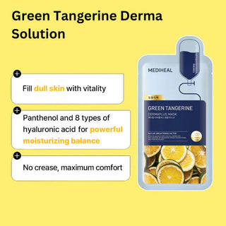 Mediheal Dermaplus face sheet mask with 22mL of skincare serum, designed to hydrate and soothe the skin.