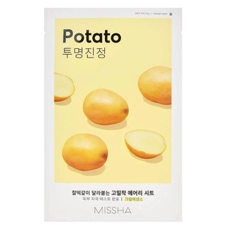 MISSHA Airy Fit Sheet Mask for face, featuring rice extract, designed for hydrating and soothing skin.