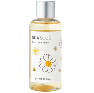 Bottle of Mixsoon Daisy Essence with clear label, showcasing the essence container and branding on a white background.