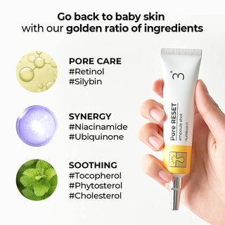 Numbuzin No.3 Pore Reset Ampoule bottle with clear liquid and pump dispenser, skincare product for pore cleansing and refining.