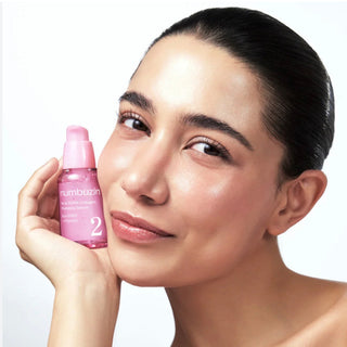Numbuzin No.2 Rose PDRN Collagen Plumping Serum bottle with rose and serum dropper, 30mL.