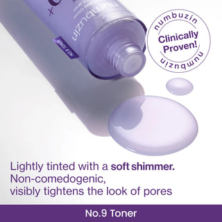 Numbuzin No.9 NAD PDRN Glow Boosting Toner 150mL bottle, clear liquid toner with minimalist label, designed for skin rejuvenation.