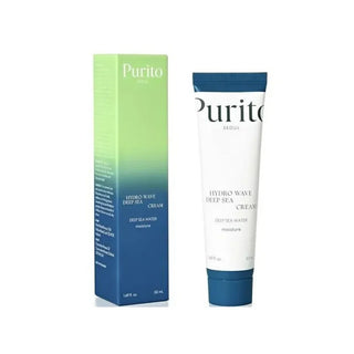 Purito Seoul Hydro Wave Deep Sea Cream lotion and moisturizer in a jar, designed for hydrating and nourishing skincare.