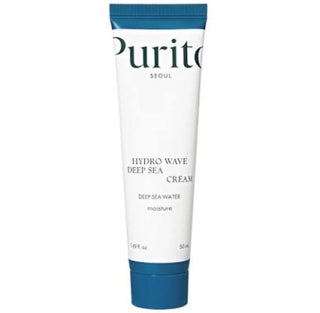 Purito Seoul Hydro Wave Deep Sea Cream moisturizer in a jar, featuring a blue and white design, for hydrating and nourishing skin.