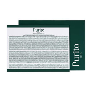 Purito Seoul Best Skincare Kit with cleanser, toner, serum, and moisturizer arranged on a white background.