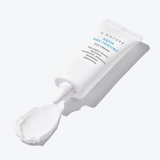 S.NATURE Aqua Soy Yogurt Eye Cream in 25g jar, showing the creamy texture and packaging for gentle eye area skincare.
