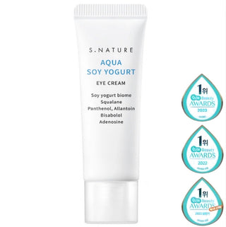 S.NATURE Aqua Soy Yogurt Eye Cream in a 25g jar, featuring a smooth, hydrating cream for eye skincare.