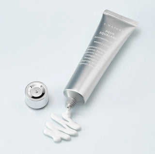 S.NATURE Aqua Squalane Moisturizing Cream jar with smooth, light-textured cream in a 60ml container.