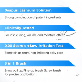 Seapuri Lashrum Eyelash Enhancing Serum 10g bottle, designed to promote fuller, longer eyelashes.