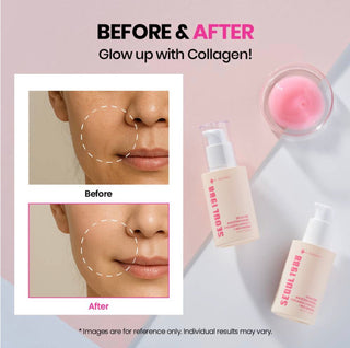KSECRET Seoul 1988 Boosting Serum with collagen complex 7 and red ginseng, in a sleek bottle, designed to enhance skin vitality.