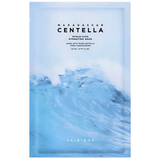 SKIN1004 Madagascar Centella Hyalu-Cica Hydrating Face Sheet Mask, 23ml, soothing and moisturizing skincare product.