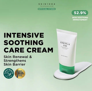 Skin1004 Madagascar Centella Tea-Trica B5 Cream moisturizer in a jar, featuring a white and green packaging design.