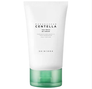 Skin1004 Madagascar Centella Tea-Trica B5 Cream moisturizer jar with label and lid, showcasing the skincare product.