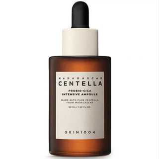 Skin1004 Madagascar Centella Probio-Cica Intensive Ampoule serum in a 50ml bottle, designed for soothing and repairing skin.